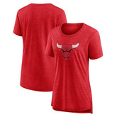 Heather Red Chicago Bulls Women's Distressed Logo Tri-Blend T-Shirt sale | NBA