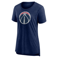 Heather Navy Washington Wizards Women's Distressed Logo Tri-Blend T-Shirt | NBA