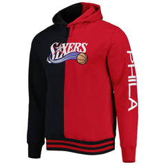 Black/Red Philadelphia 76ers Big & Tall Hardwood Classics Split Pullover Hoodie | NBA