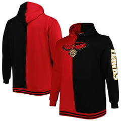 Red/Black Atlanta Hawks Hardwood Classics Big & Tall Hardwood Classics Split Pullover Hoodie | NBA