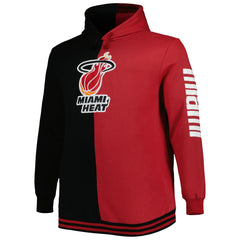 Black/Red Miami Heat Hardwood Classics Big & Tall Hardwood Classics Split Pullover Hoodie | NBA