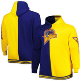Navy/Gold Golden State Warriors Big & Tall Hardwood Classics Split Pullover Hoodie sale | NBA
