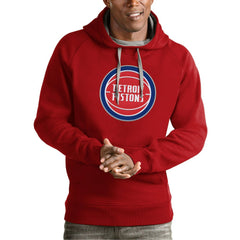 Red Detroit Pistons Antigua Team Logo Victory Pullover Hoodie sale | NBA