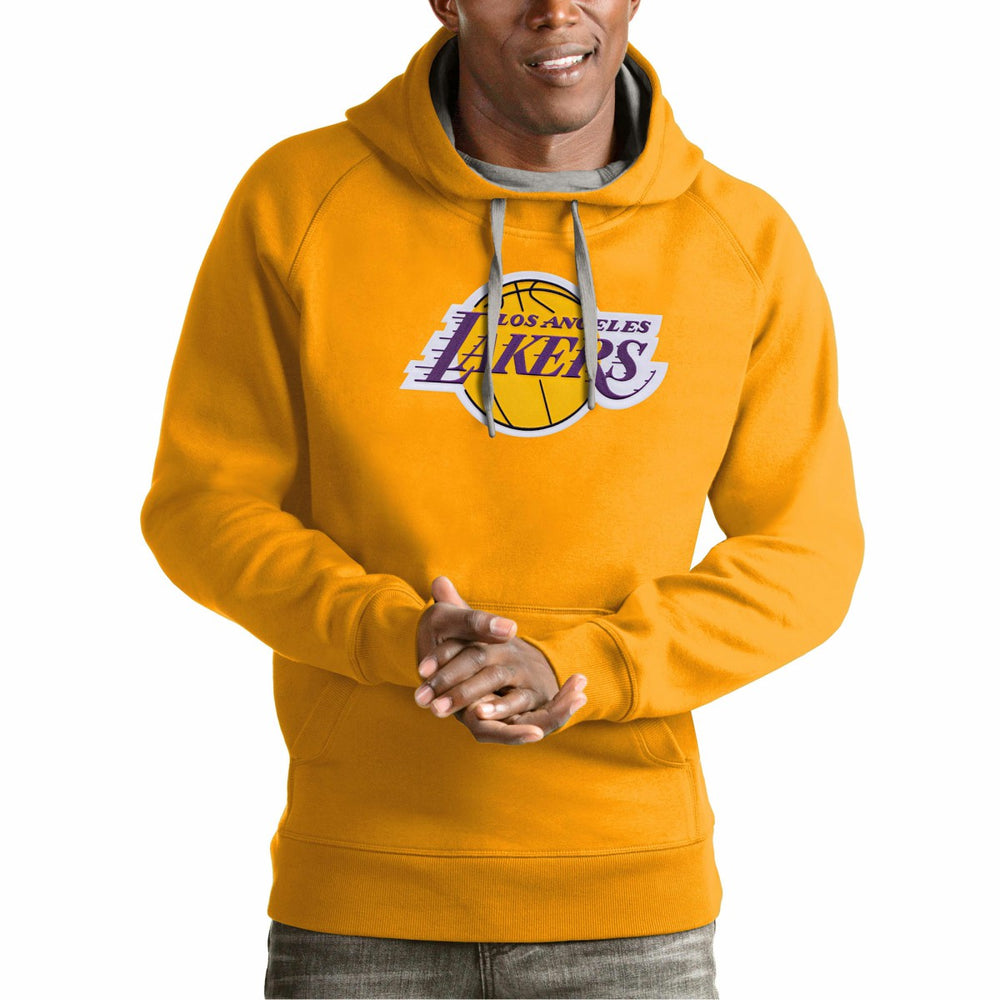 Gold Los Angeles Lakers Antigua Team Logo Victory Pullover Hoodie | NBA