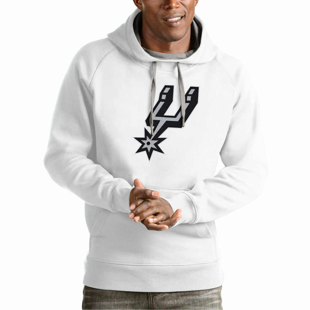 White San Antonio Spurs Antigua Team Logo Victory Pullover Hoodie | NBA