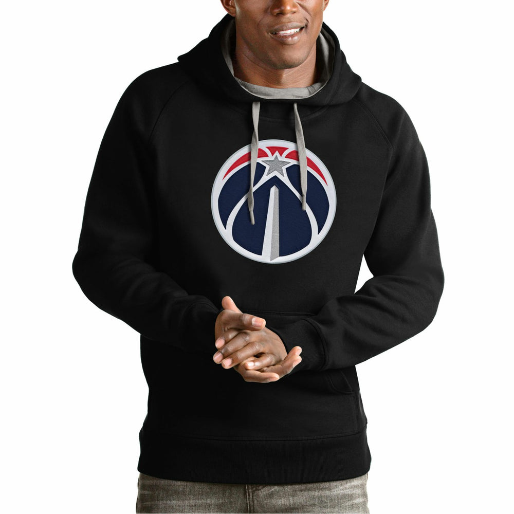 Black Washington Wizards Antigua Team Logo Victory Pullover Hoodie | NBA