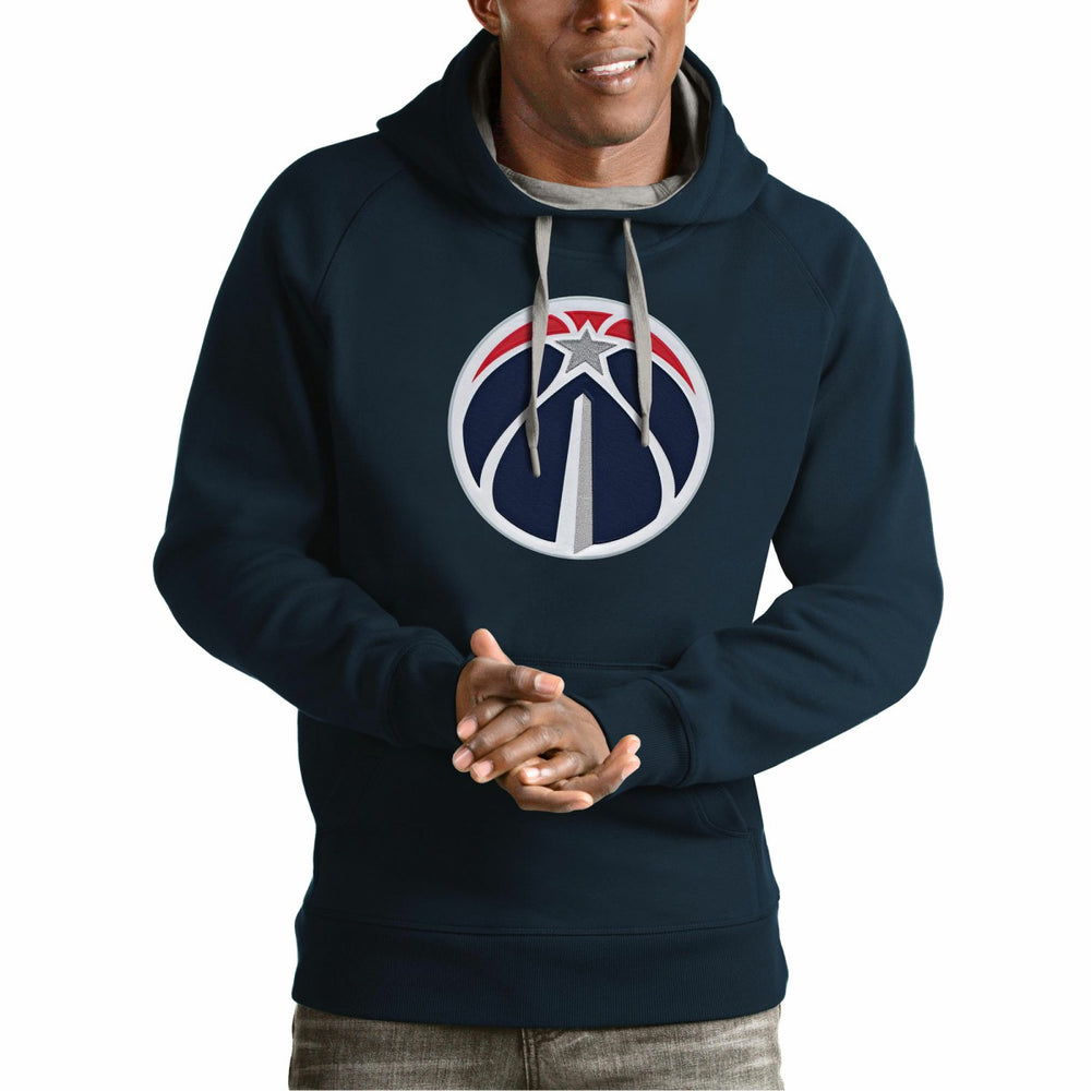 Navy Washington Wizards Antigua Team Logo Victory Pullover Hoodie | NBA