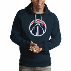 Navy Washington Wizards Antigua Team Logo Victory Pullover Hoodie | NBA