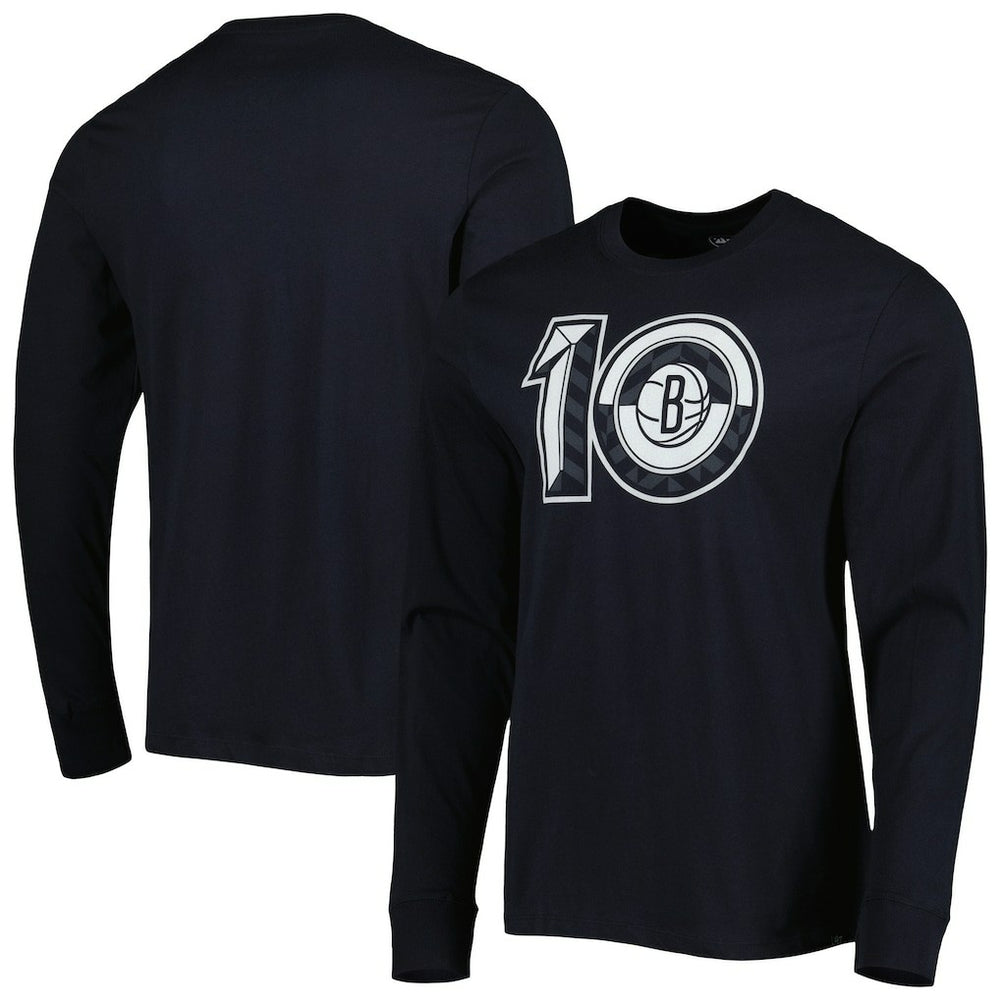 Black Brooklyn Nets '47 10th Anniversary Super Rival Long Sleeve T-Shirt | NBA