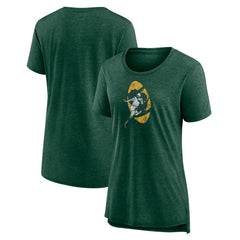 Green Bay Packers Women's Throwback Team Logo Tri-Blend T-Shirt | NFL Sale