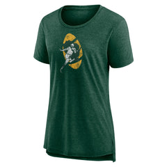 Green Bay Packers Women's Throwback Team Logo Tri-Blend T-Shirt | NFL Sale