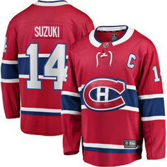 Nick Suzuki Montreal Canadiens Fanatics Home Captain Patch Breakaway Player Jersey - NHL Jerseys