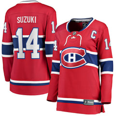 Nick Suzuki Montreal Canadiens Fanatics Women's Home Captain Patch Breakaway Player Jersey - NHL Jerseys