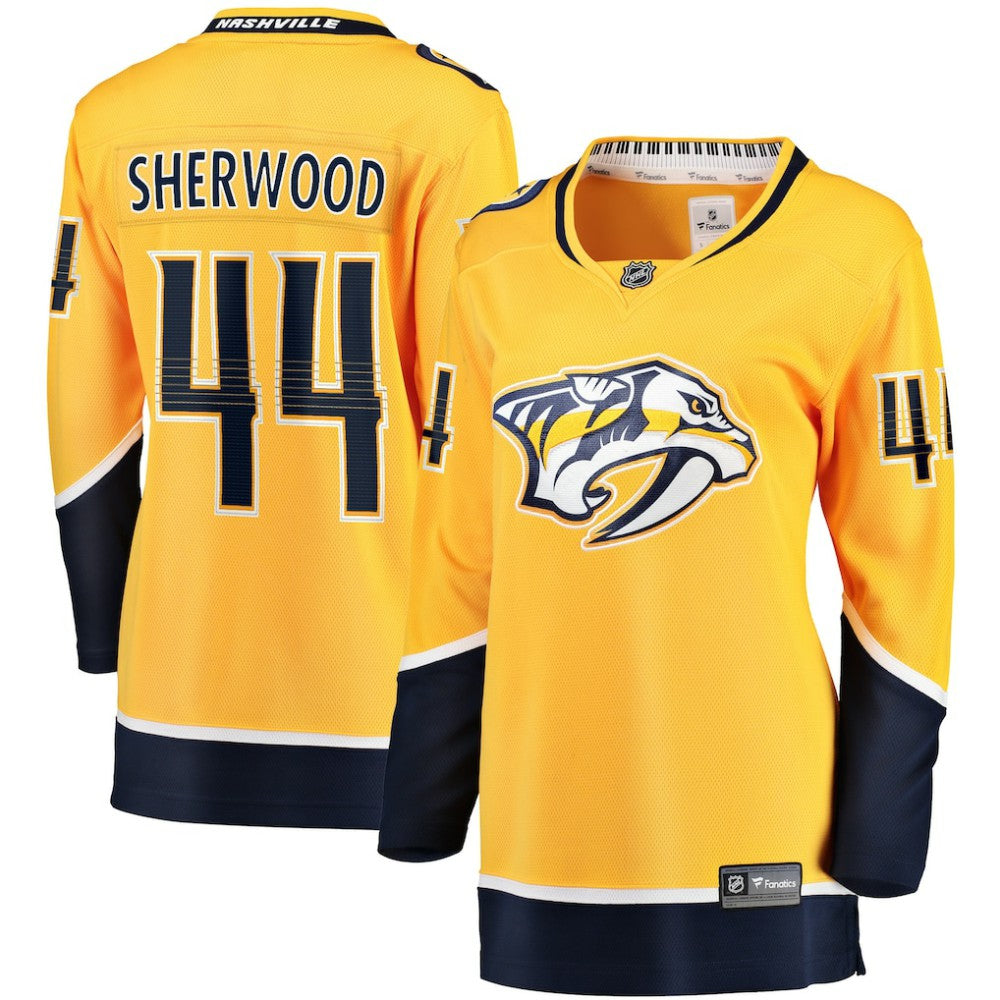Kiefer Sherwood Nashville Predators Fanatics Women's Home Breakaway Player Jersey - NHL Jerseys