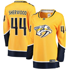 Kiefer Sherwood Nashville Predators Fanatics Women's Home Breakaway Player Jersey - NHL Jerseys
