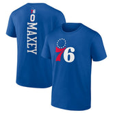 Royal Tyrese Maxey Philadelphia 76ers Playmaker Name & Number T-Shirt | NBA