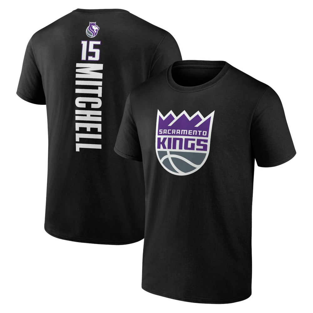 Black Davion Mitchell Sacramento Kings Playmaker Name & Number T-Shirt | NBA