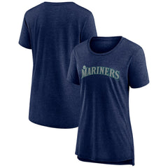 Seattle Mariners Women's Official Wordmark Tri-Blend T-Shirt - MLB T-shirts