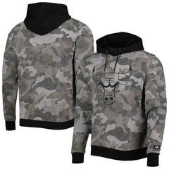 Black Chicago Bulls Hugo Boss Camo Pullover Hoodie | NBA