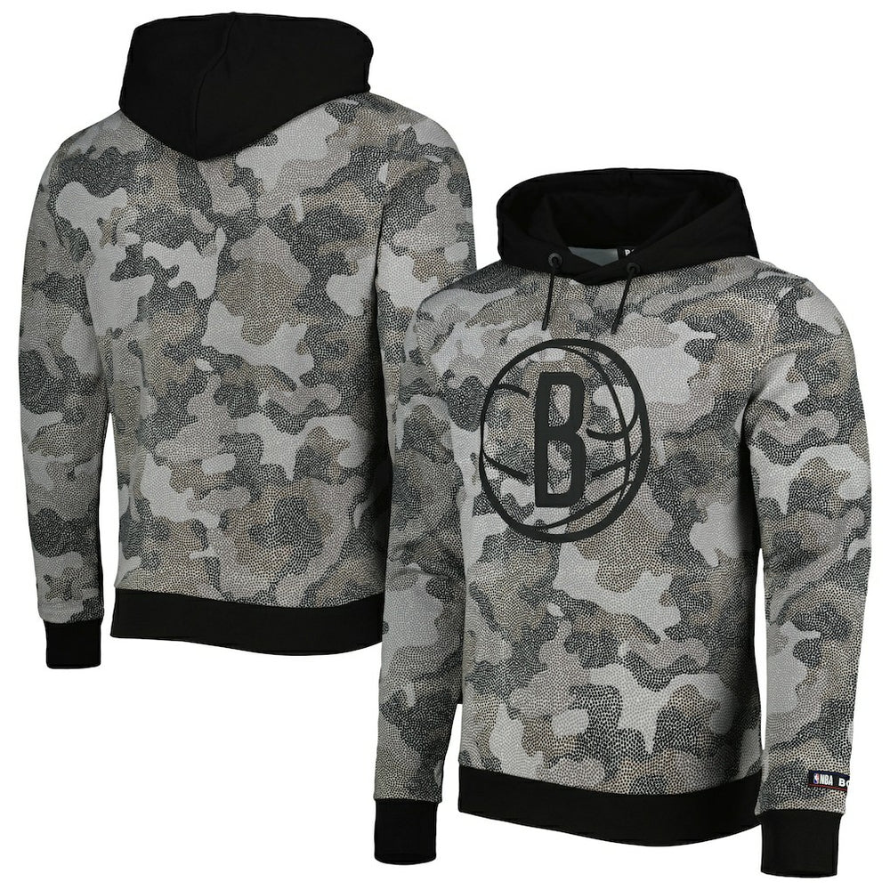 Black Brooklyn Nets Hugo Boss Camo Pullover Hoodie | NBA