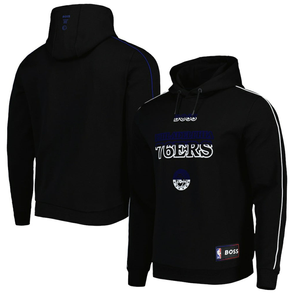 Black Philadelphia 76ers NBA x Hugo Boss Team Bounce Tri-Blend Pullover Hoodie | NBA