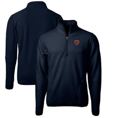 Chicago Bears Cutter & Buck Cascade Eco Sherpa Fleece Big & Tall Quarter-Zip Throwback Jacket | NFL Hot