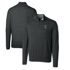 Indianapolis Colts Cutter & Buck Throwback Logo Lakemont Tri-Blend Big & Tall Quarter-Zip Pullover Sweater | NFL Sale