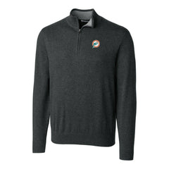 Miami Dolphins Cutter & Buck Throwback Logo Lakemont Tri-Blend Big & Tall Quarter-Zip Pullover Sweater | NFL Hot