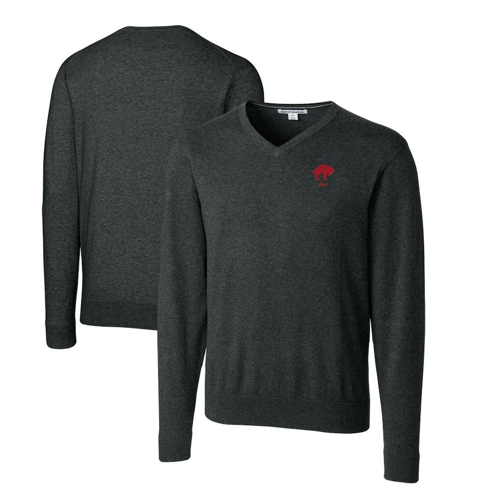Buffalo Bills Cutter & Buck Throwback Logo Lakemont Tri-Blend Big & Tall V-Neck Pullover Sweater | NFL New
