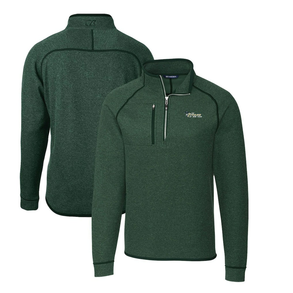 New York Jets Cutter & Buck Mainsail Sweater-Knit Big & Tall Half-Zip Pullover Jacket | NFL Hot