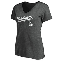 Los Angeles Dodgers Women's Team Lockup V-Neck T-Shirt - MLB T-shirts