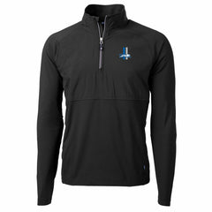 Detroit Lions Cutter & Buck Adapt Eco Knit Hybrid Recycled Quarter-Zip Throwback Pullover Top | NFL Discount