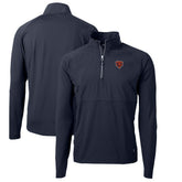 Chicago Bears Cutter & Buck Adapt Eco Knit Hybrid Recycled Quarter-Zip Throwback Pullover Top | NFL Online