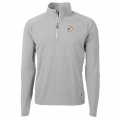 Miami Dolphins Cutter & Buck Adapt Eco Knit Hybrid Recycled Quarter-Zip Throwback Pullover Top | NFL Discount
