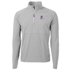 New England Patriots Cutter & Buck Adapt Eco Knit Hybrid Recycled Quarter-Zip Throwback Pullover Top | NFL Sale