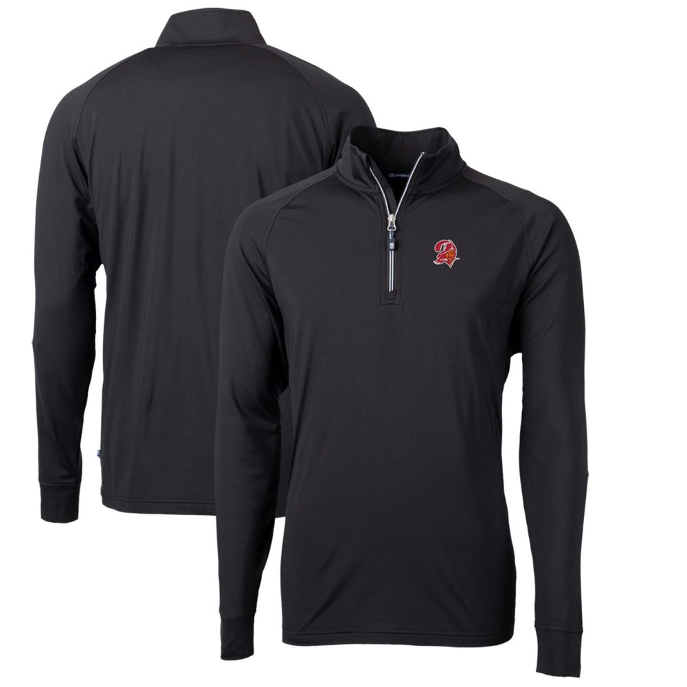 Tampa Bay Buccaneers Cutter & Buck Adapt Eco Knit Stretch Recycled Quarter-Zip Throwback Pullover Top | NFL Discount