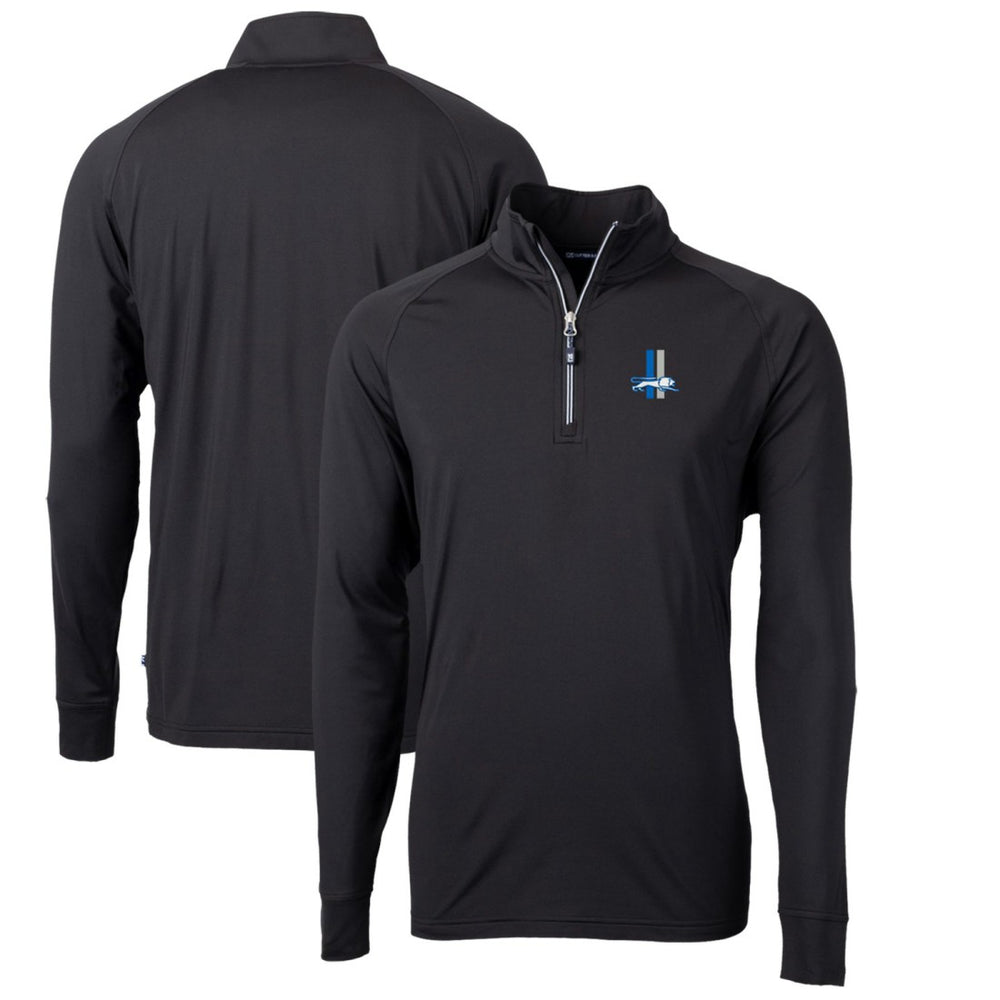 Detroit Lions Cutter & Buck Adapt Eco Knit Stretch Recycled Quarter-Zip Throwback Pullover Top | NFL Outlet