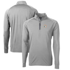 Miami Dolphins Cutter & Buck Adapt Eco Knit Stretch Recycled Quarter-Zip Throwback Pullover Top | NFL Outlet