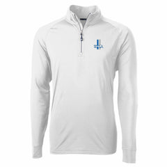 Detroit Lions Cutter & Buck Adapt Eco Knit Stretch Recycled Quarter-Zip Throwback Pullover Top | NFL New