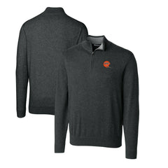 Cincinnati Bengals Cutter & Buck Throwback Logo Lakemont Tri-Blend Quarter-Zip Pullover Sweater | NFL Outlet