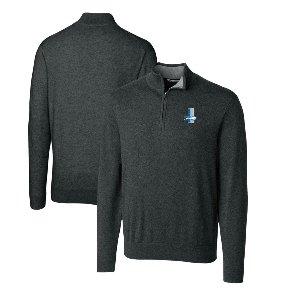 Detroit Lions Cutter & Buck Throwback Logo Lakemont Tri-Blend Quarter-Zip Pullover Sweater | NFL Discount