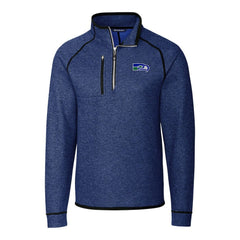 Seattle Seahawks Cutter & Buck Throwback Logo Mainsail Sweater-Knit Half-Zip Pullover Jacket | NFL New