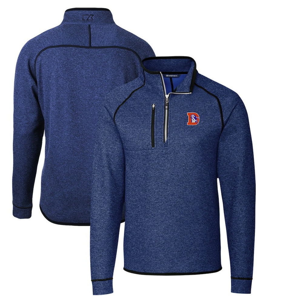 Denver Broncos Cutter & Buck Throwback Logo Mainsail Sweater-Knit Half-Zip Pullover Jacket | NFL Discount
