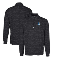 Detroit Lions Cutter & Buck Throwback Logo Traverse Camo Print Stretch Quarter-Zip Pullover Top | NFL Outlet