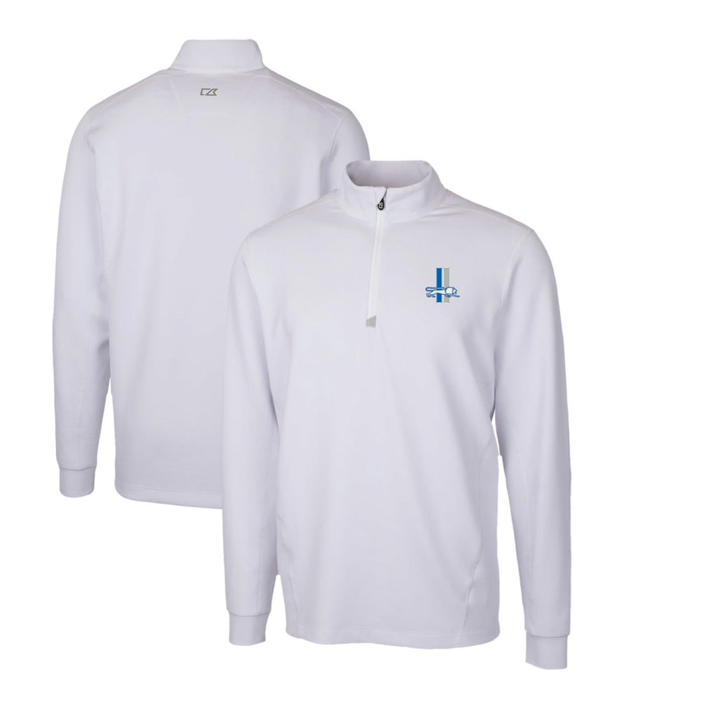 Detroit Lions Cutter & Buck Throwback Logo Traverse Stretch Quarter-Zip Pullover Top | NFL Outlet