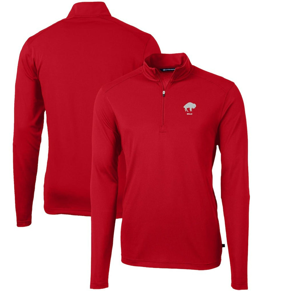 Buffalo Bills Cutter & Buck Throwback Logo Virtue Eco Pique Recycled Quarter-Zip Pullover Top | NFL Sale
