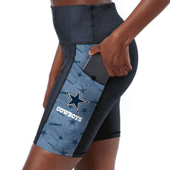 Dallas Cowboys Certo Women's High Waist Two-Pocket Biker Shorts | NFL New