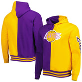 Purple/Gold Los Angeles Lakers Hardwood Classics Split Pullover Hoodie | NBA