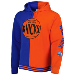 Blue/Orange New York Knicks Hardwood Classics Split Pullover Hoodie | NBA