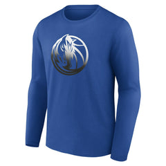Blue Dallas Mavericks Gradient Logo Long Sleeve T-Shirt sale | NBA